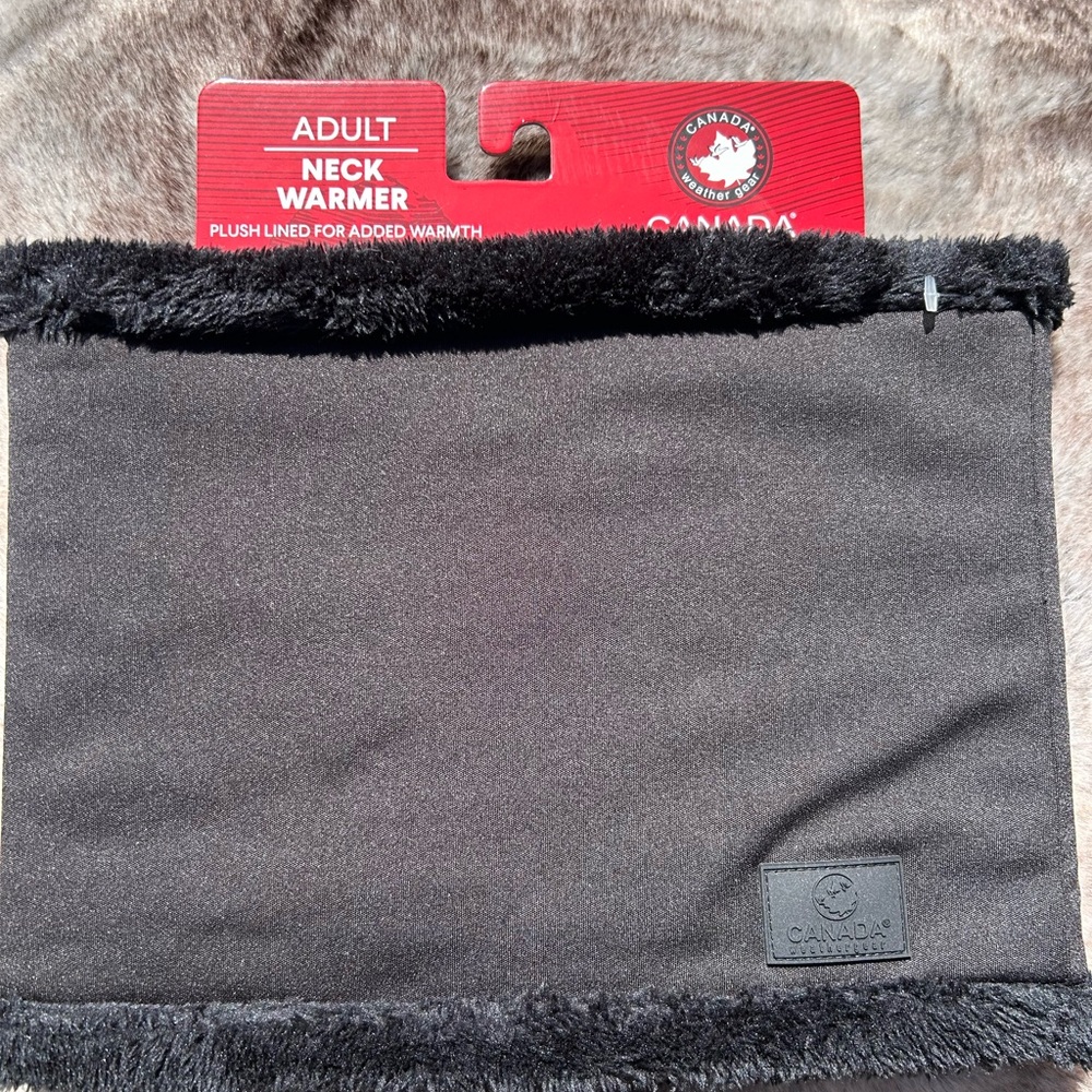 New: Canada Weather Gear Black Plush Lined Neck Warmer
